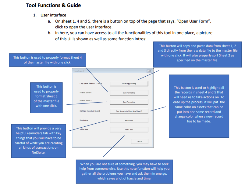 ERP process automation tool interface