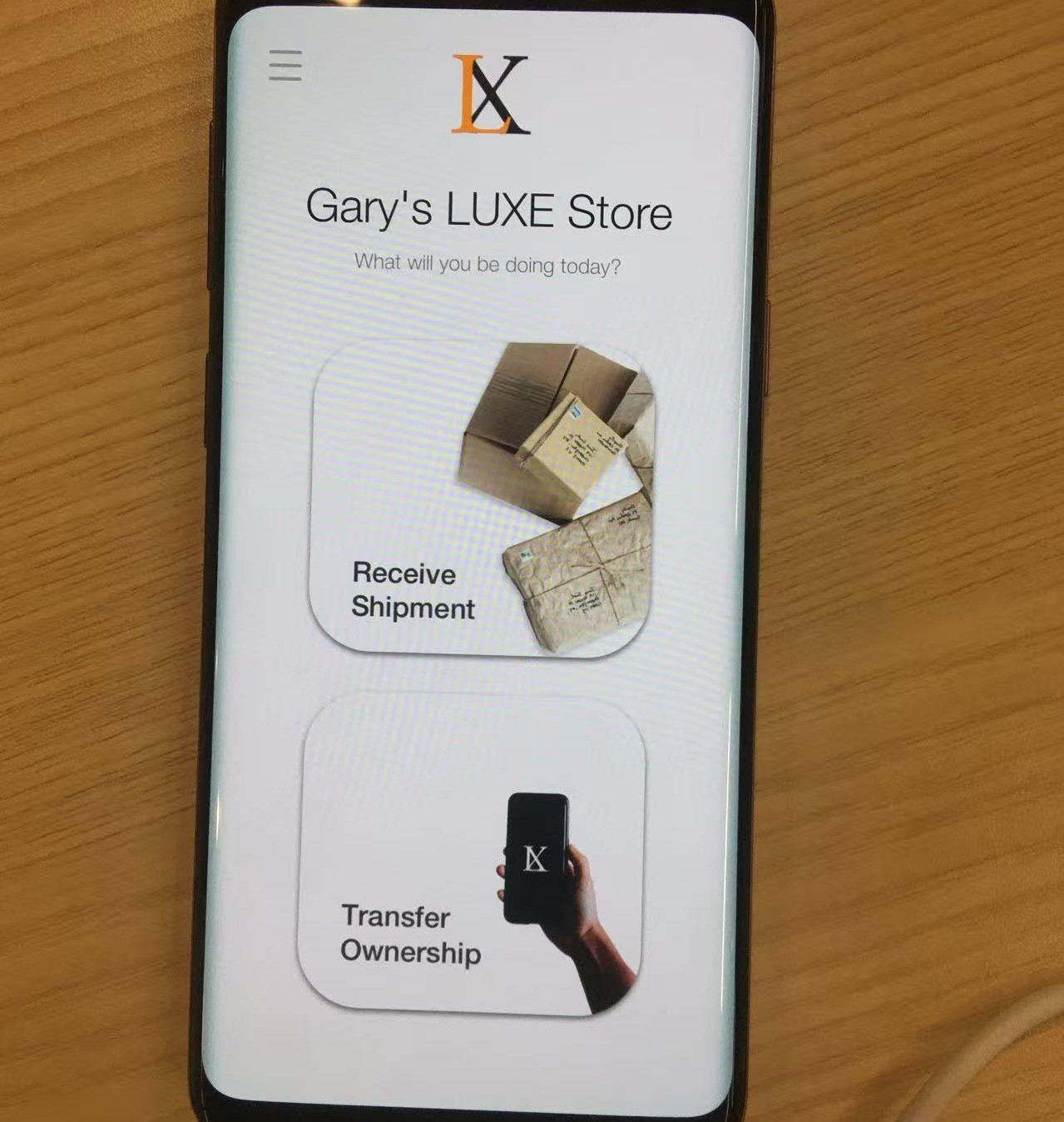 Product authentication blockchain platform interface